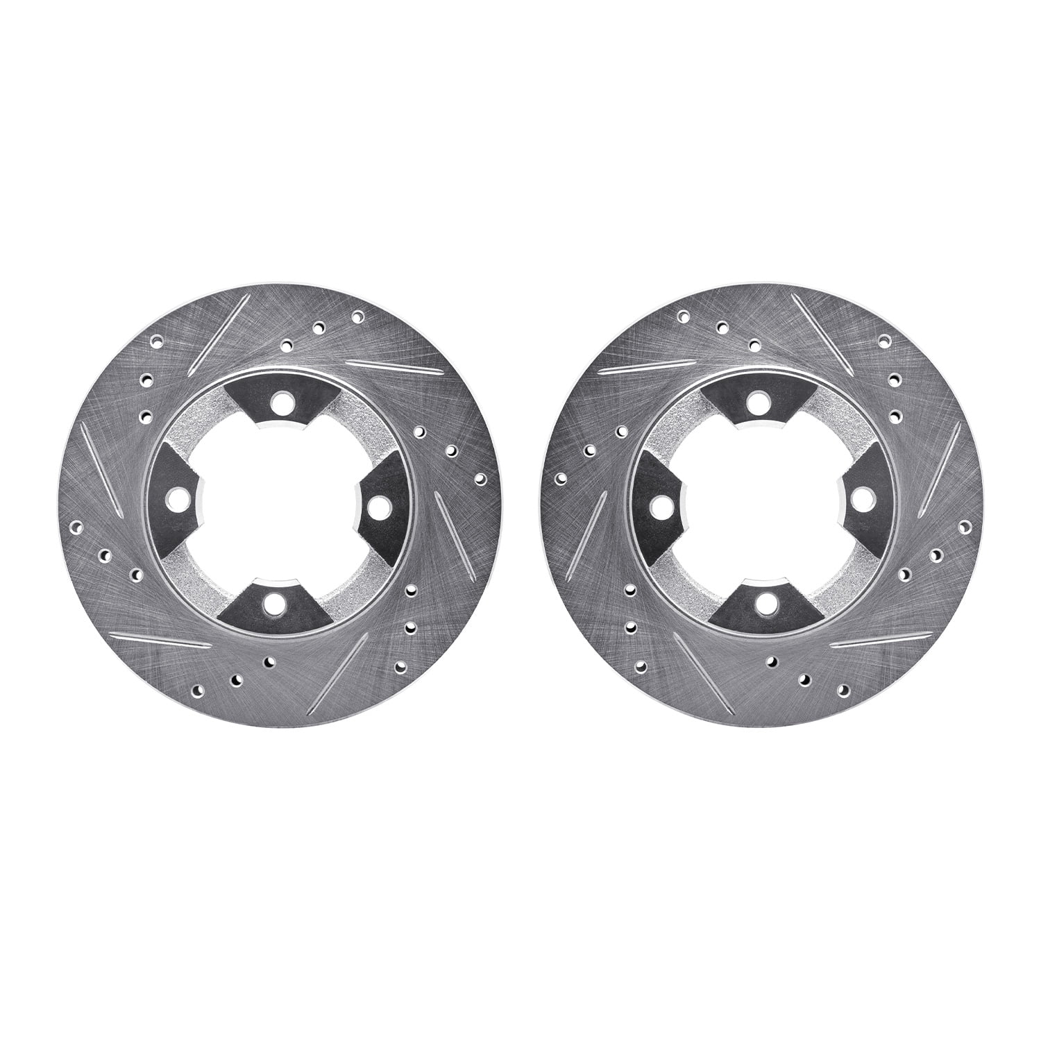 Dynamic Friction Company Front Brake Rotors-Drilled and Slotted-Silver 7002-67073