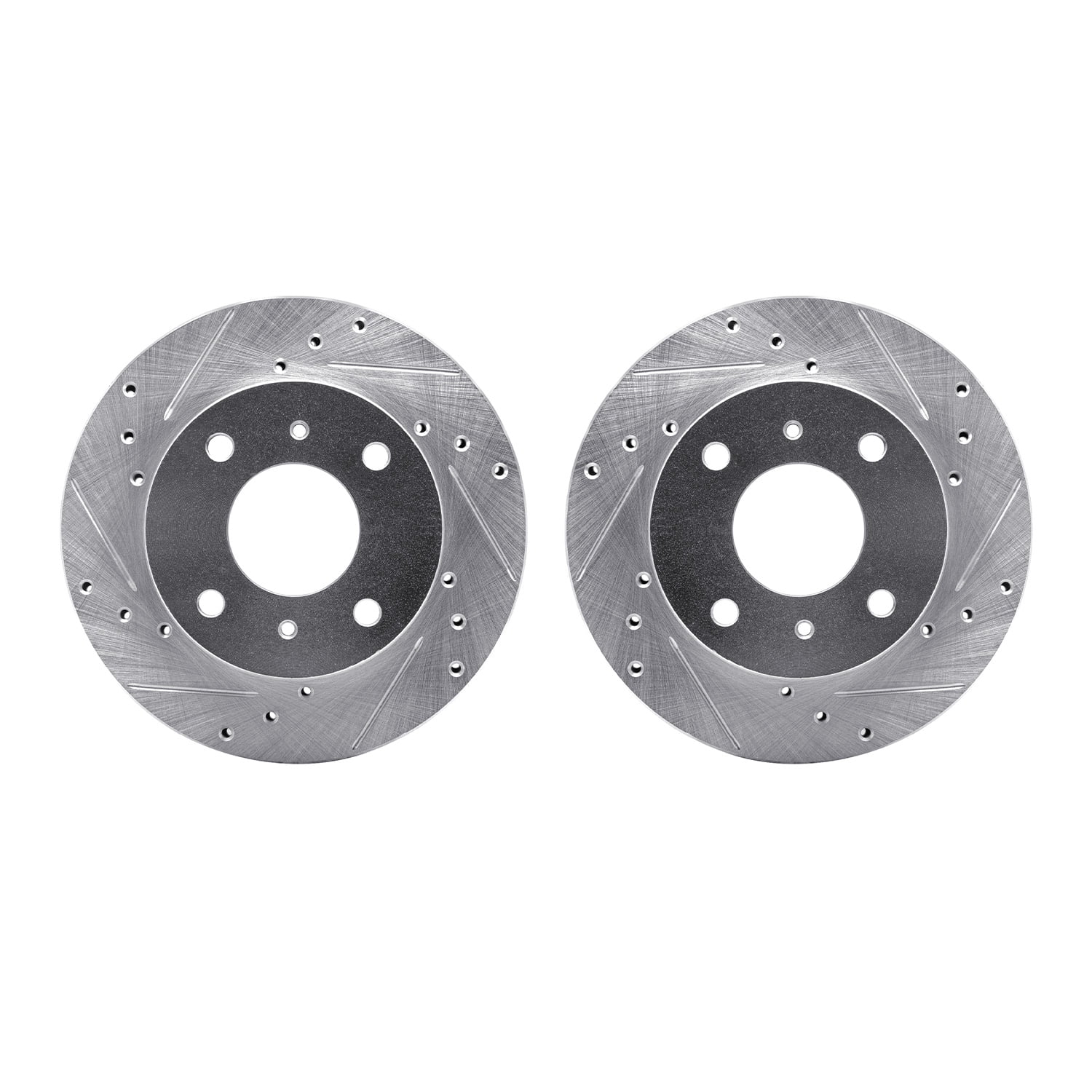 Dynamic Friction Company Front Brake Rotors-Drilled and Slotted-Silver 7002-67074