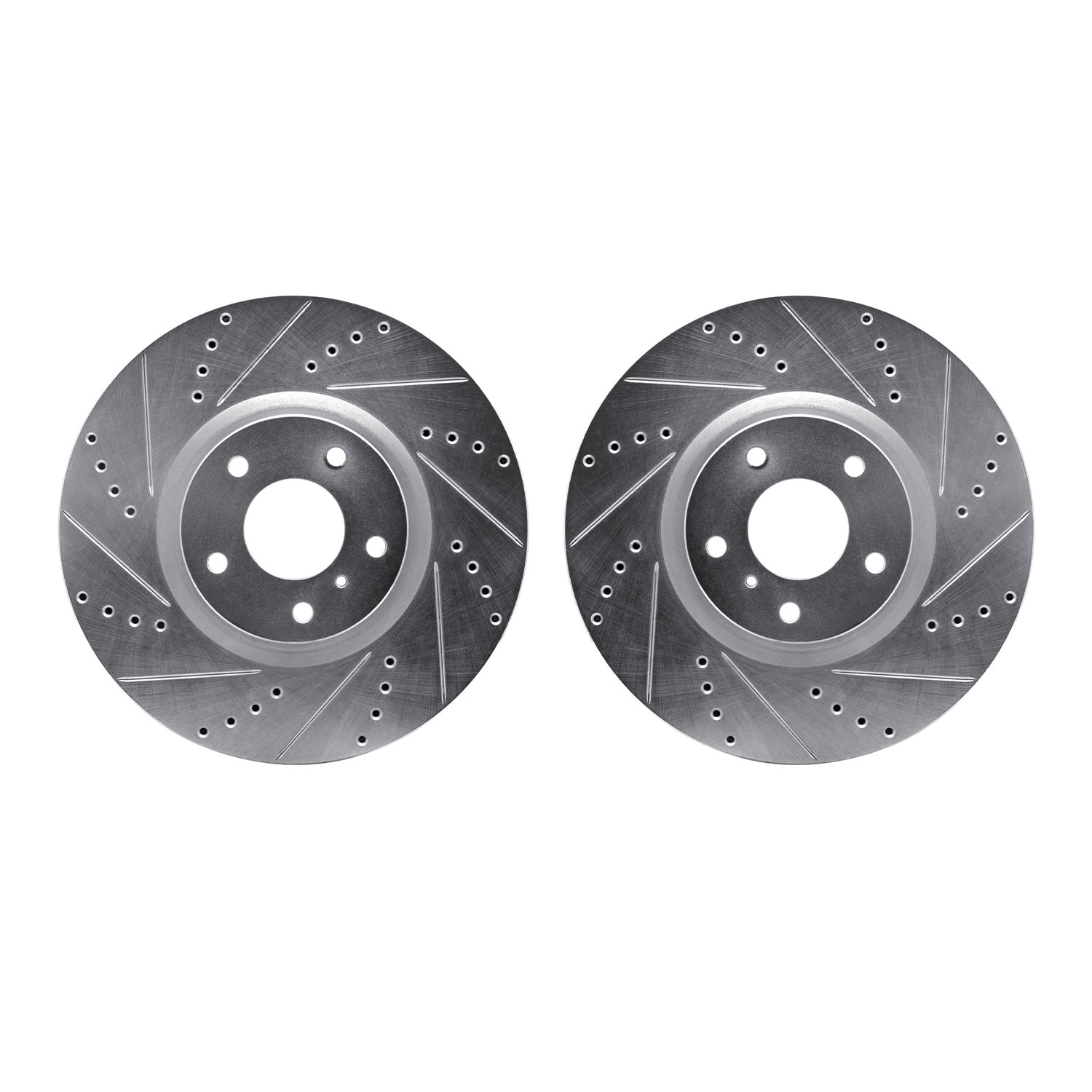 Dynamic Friction Company Front Brake Rotors-Drilled and Slotted-Silver 7002-68004