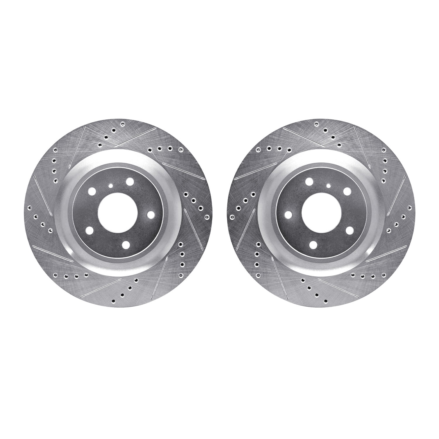 Dynamic Friction Company Front Brake Rotors-Drilled and Slotted-Silver 7002-68008