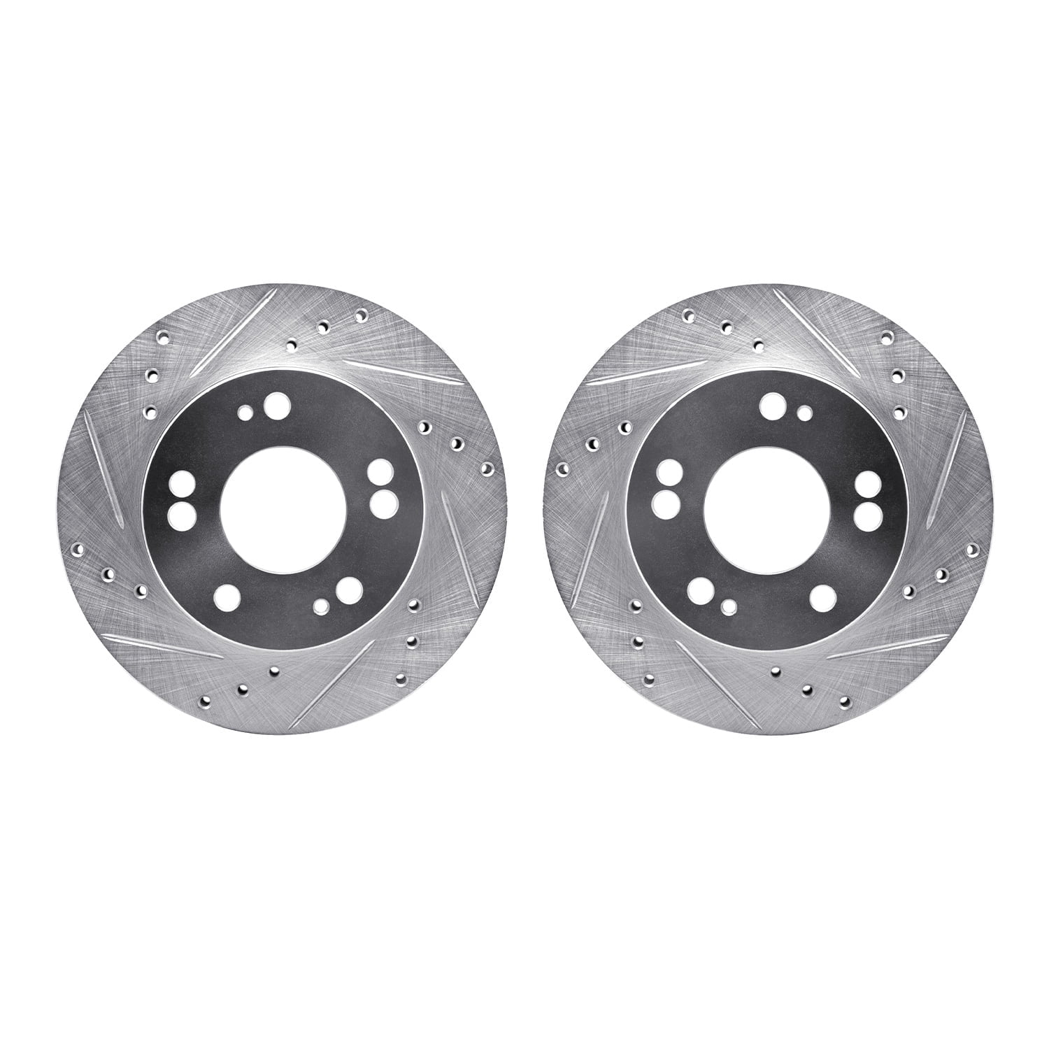 Dynamic Friction Company Front Brake Rotors-Drilled and Slotted-Silver 7002-72002