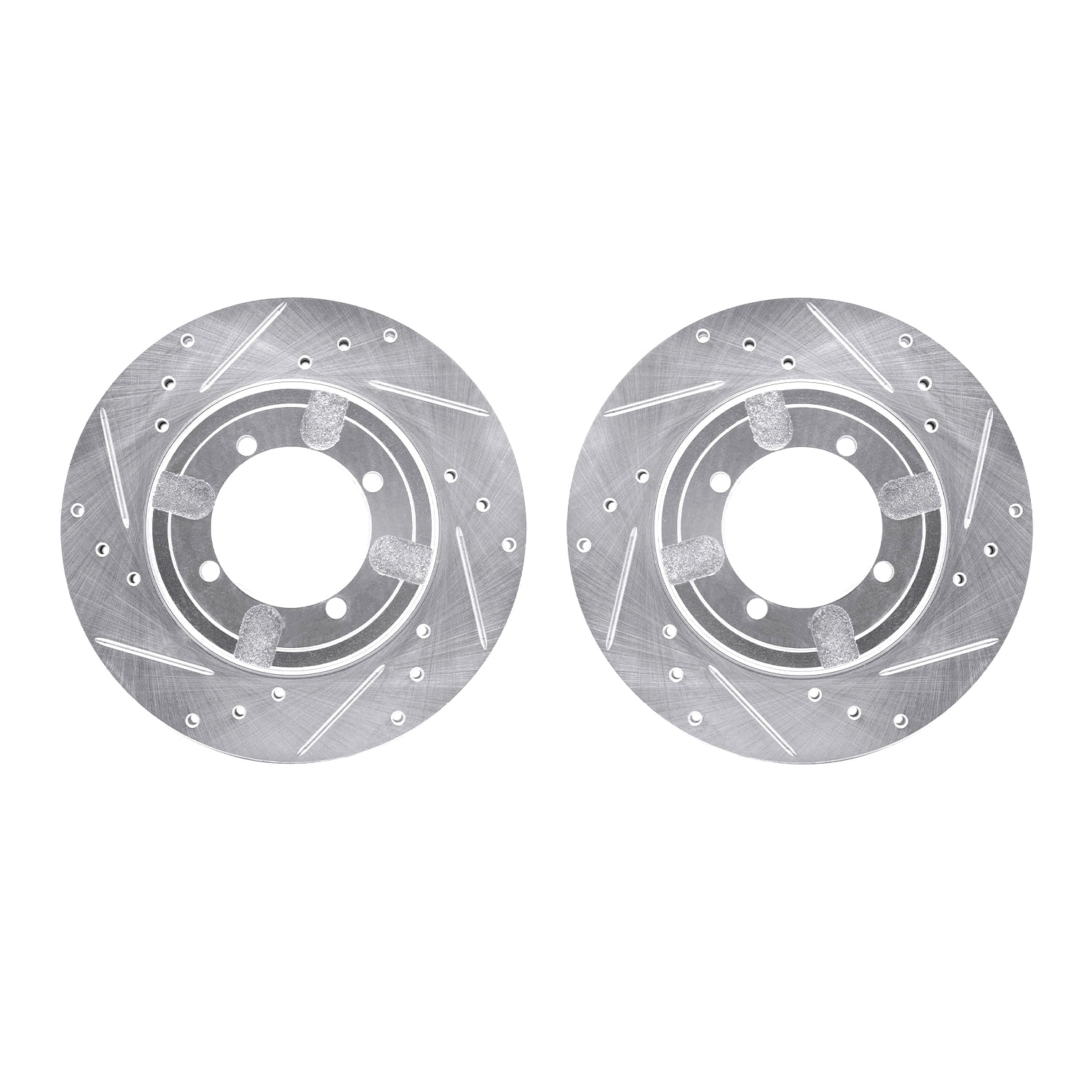 Dynamic Friction Company Front Brake Rotors-Drilled and Slotted-Silver 7002-72008