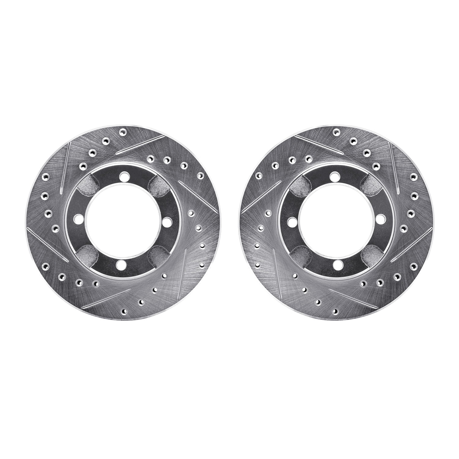 Dynamic Friction Company Front Brake Rotors-Drilled and Slotted-Silver 7002-72010