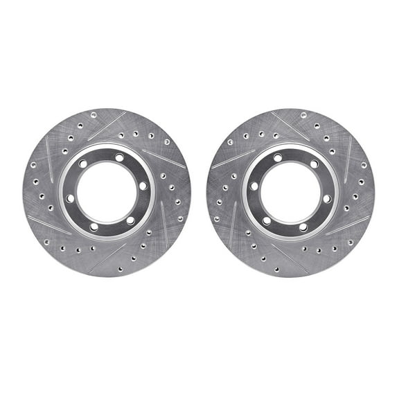 Dynamic Friction Company Front Brake Rotors-Drilled and Slotted-Silver 7002-72015