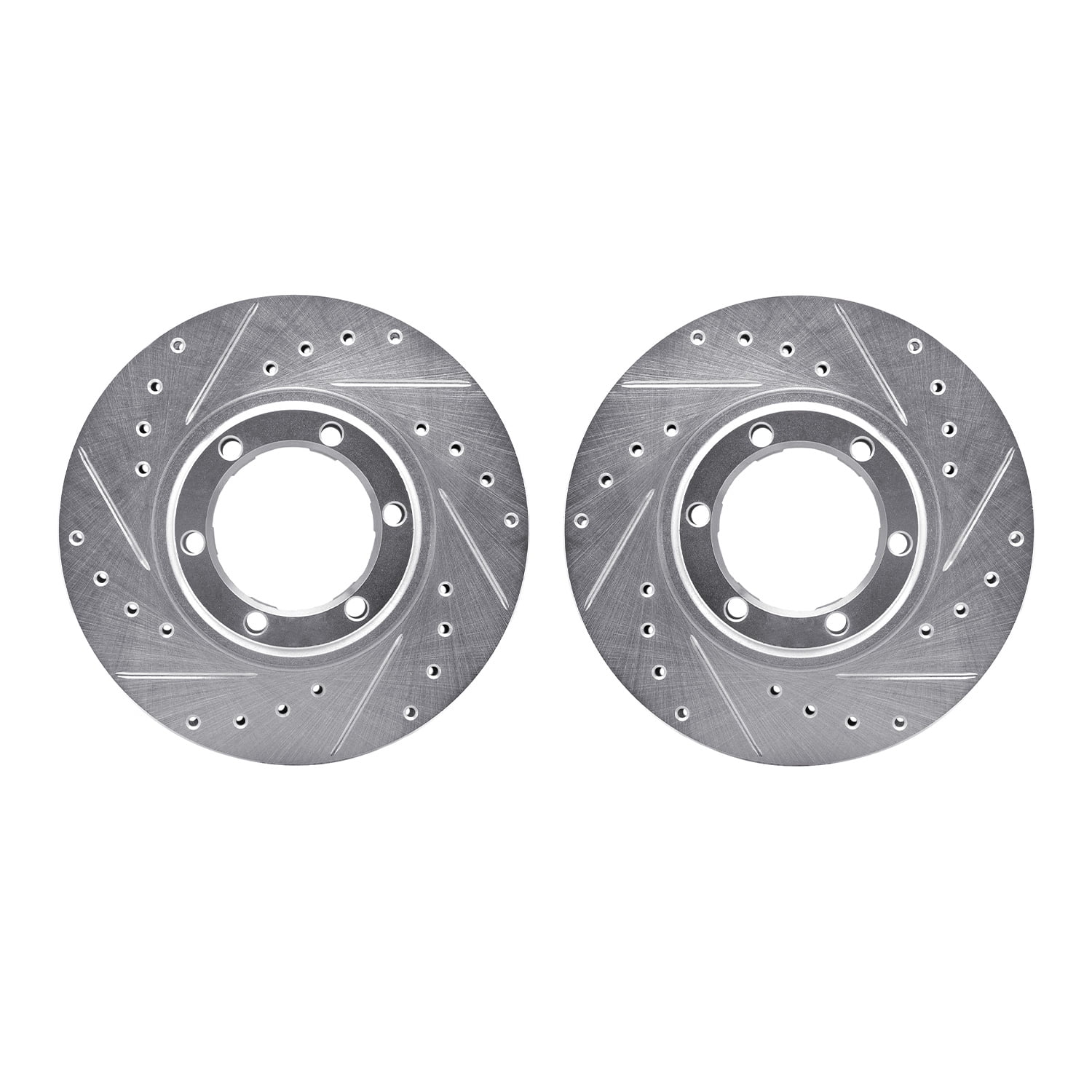 Dynamic Friction Company Front Brake Rotors-Drilled and Slotted-Silver 7002-72016