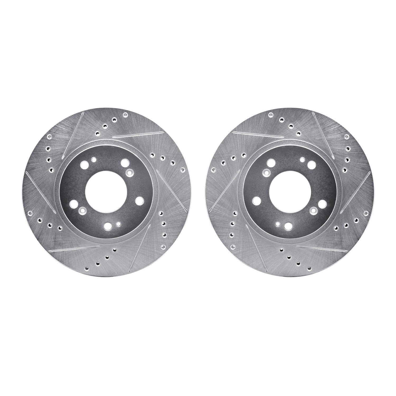 Dynamic Friction Company Front Brake Rotors-Drilled and Slotted-Silver 7002-72024