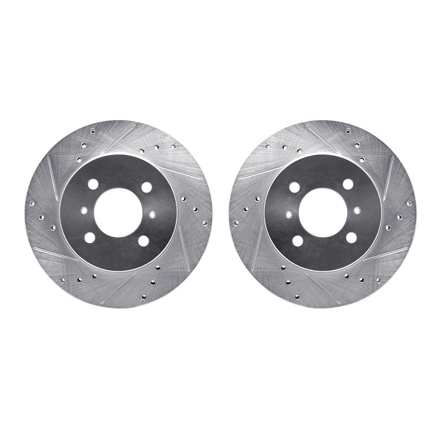 Dynamic Friction Company Front Brake Rotors-Drilled and Slotted-Silver 7002-72028