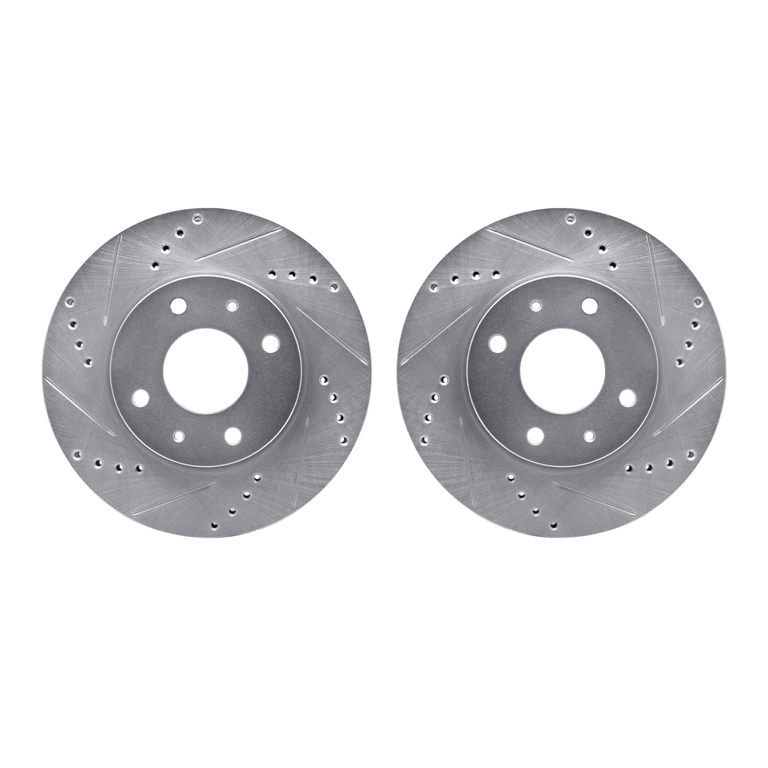 Dynamic Friction Company Front Brake Rotors-Drilled and Slotted-Silver 7002-72030