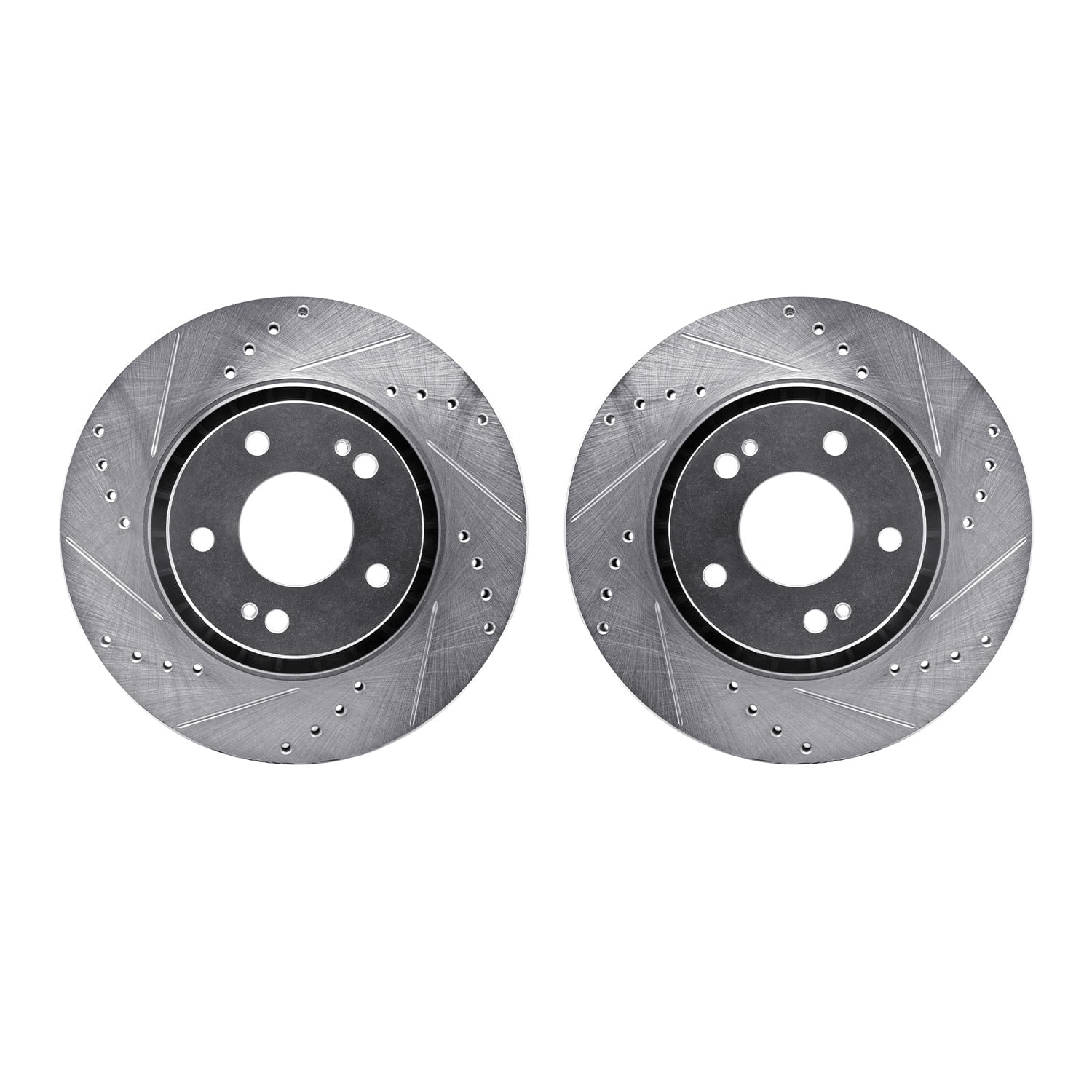 Dynamic Friction Company Front Brake Rotors-Drilled and Slotted-Silver 7002-72032