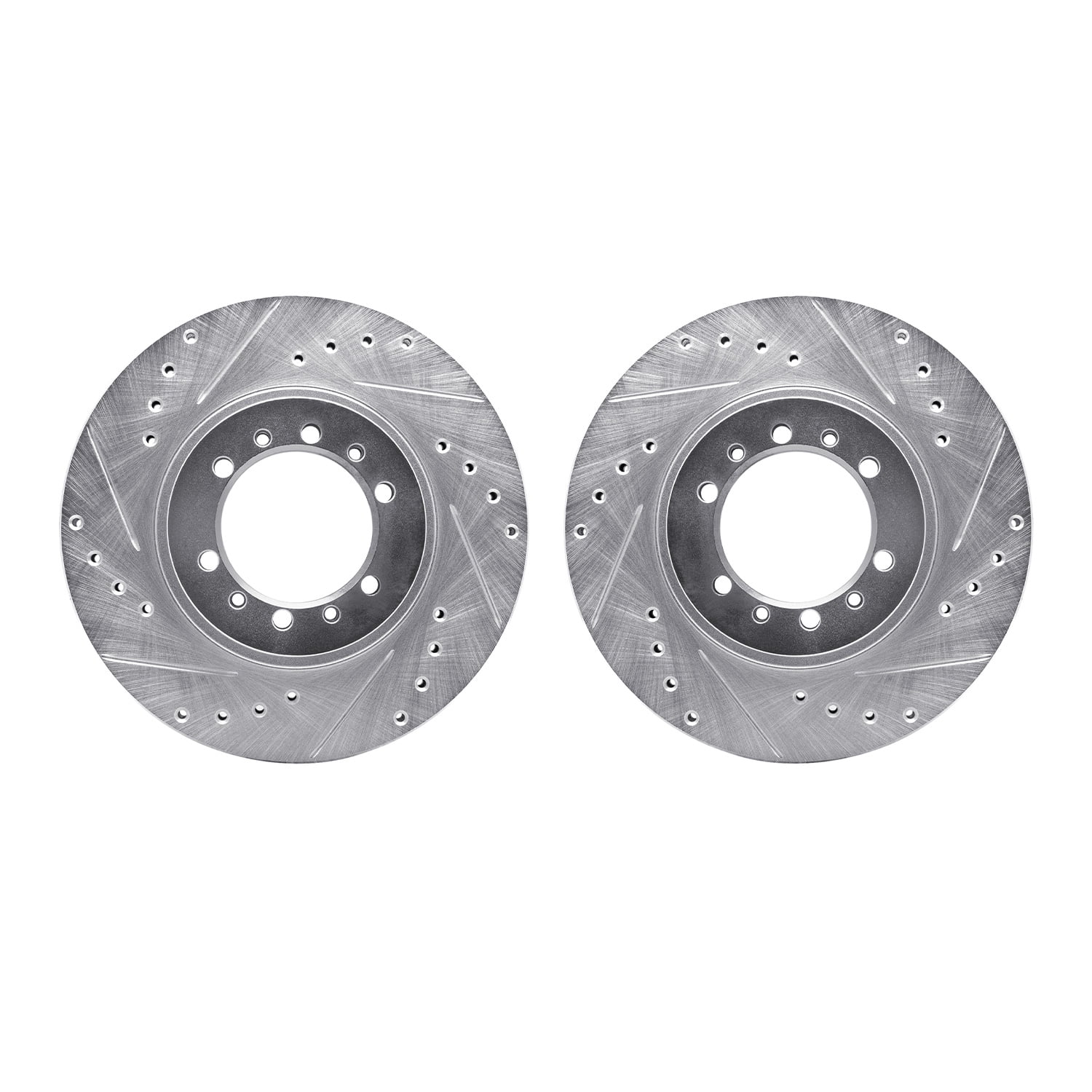 Dynamic Friction Company Front Brake Rotors-Drilled and Slotted-Silver 7002-72035