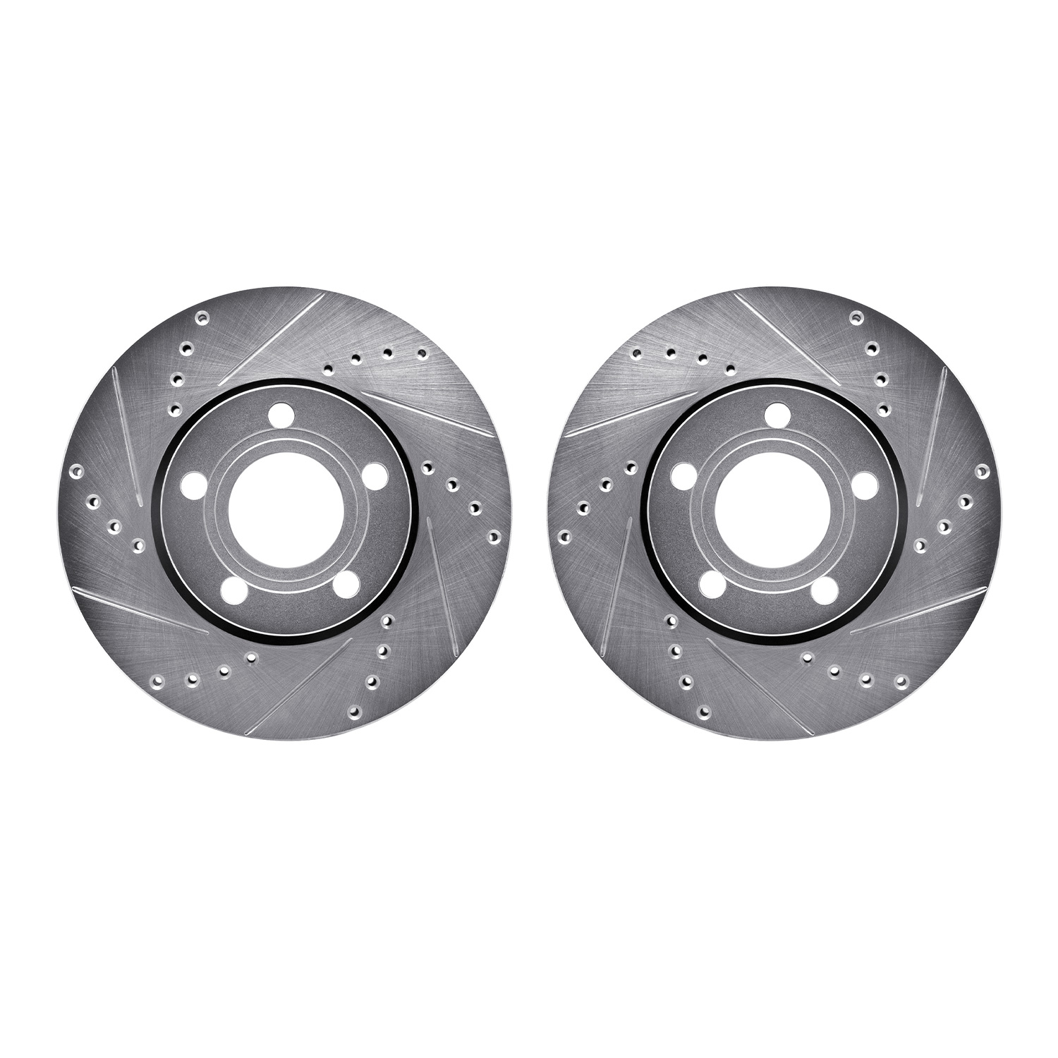 Dynamic Friction Company Front Brake Rotors-Drilled and Slotted-Silver 7002-73002