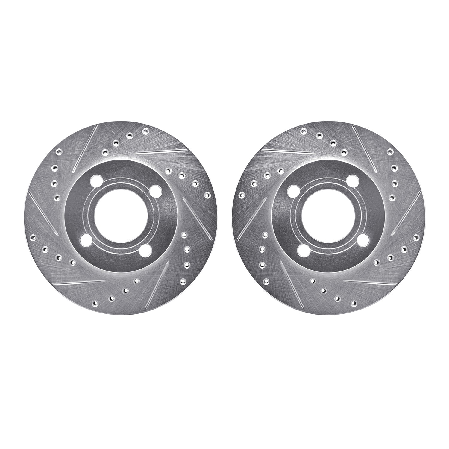 Dynamic Friction Company Front Brake Rotors-Drilled and Slotted-Silver 7002-73003