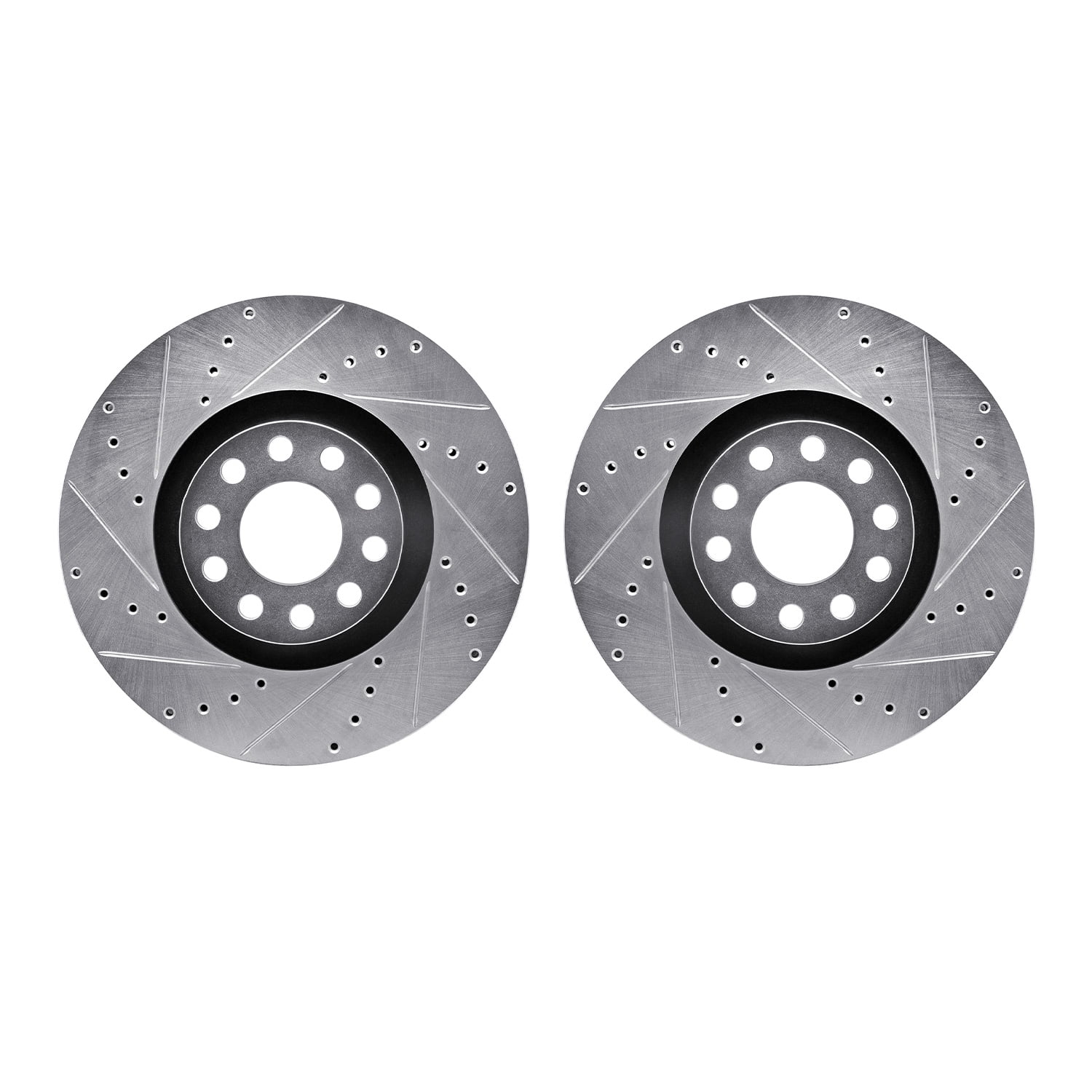 Dynamic Friction Company Front Brake Rotors-Drilled and Slotted-Silver 7002-73024