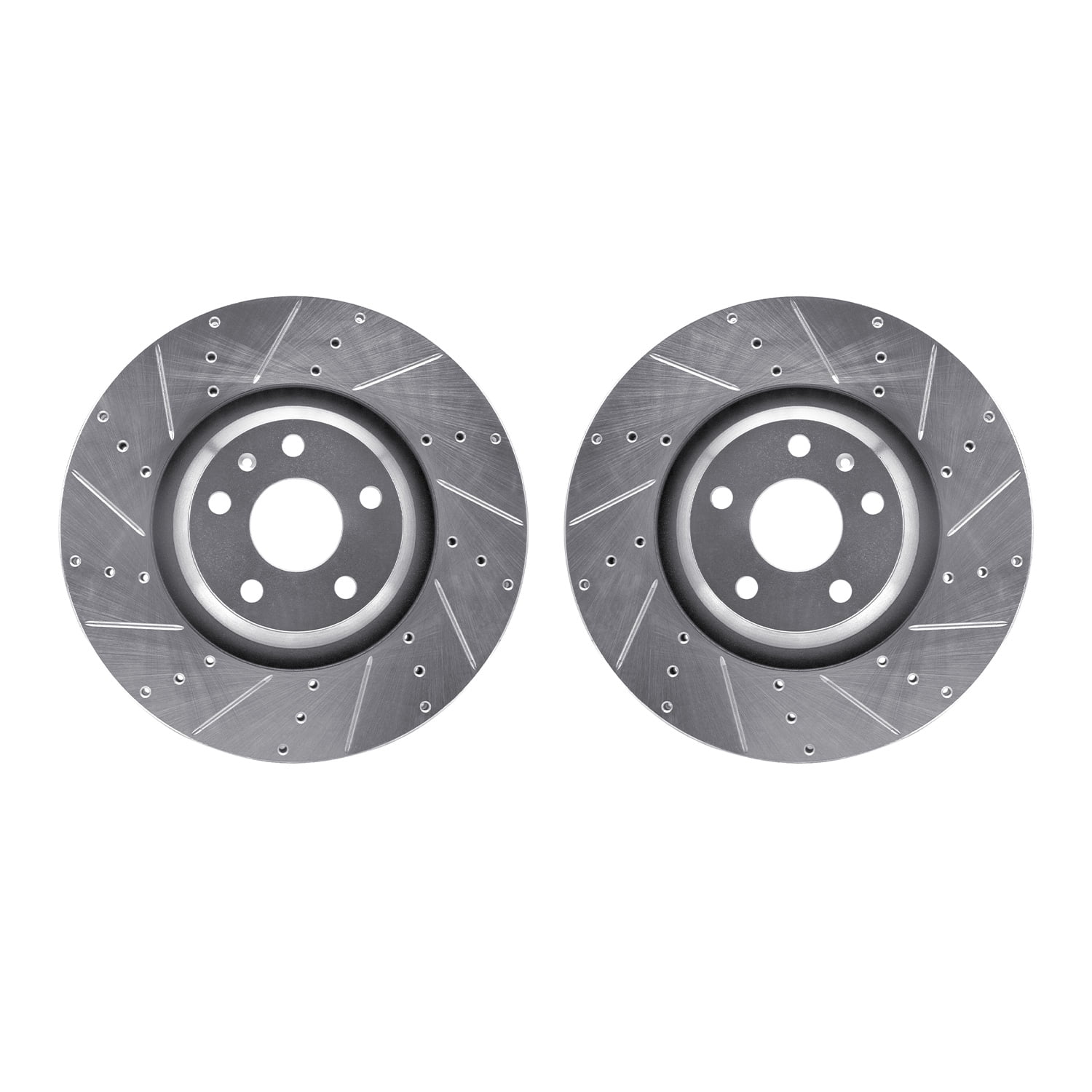 Dynamic Friction Company Front Brake Rotors-Drilled and Slotted-Silver 7002-73037