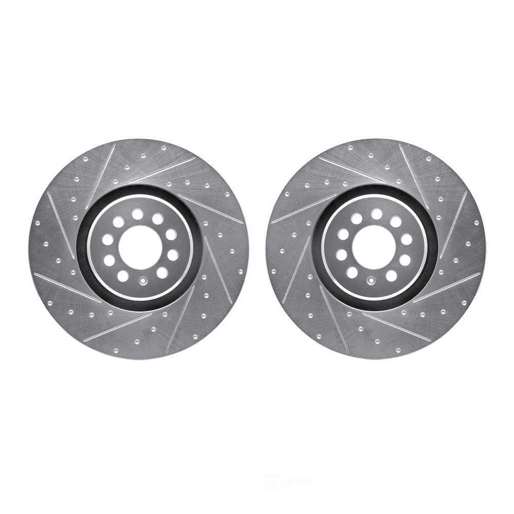 Dynamic Friction Company 7002-74011 DFC Brake Rotors - Drilled & Slotted - Silver