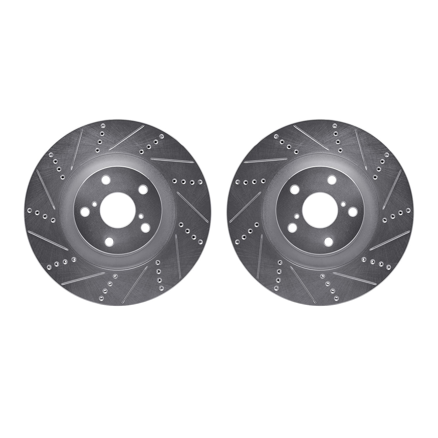 Dynamic Friction Company Front Brake Rotors-Drilled and Slotted-Silver 7002-75002
