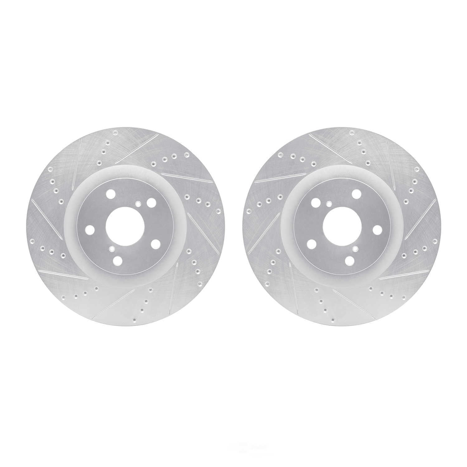 Dynamic Friction Company 7002-75007 DFC Brake Rotors - Drilled & Slotted - Silver