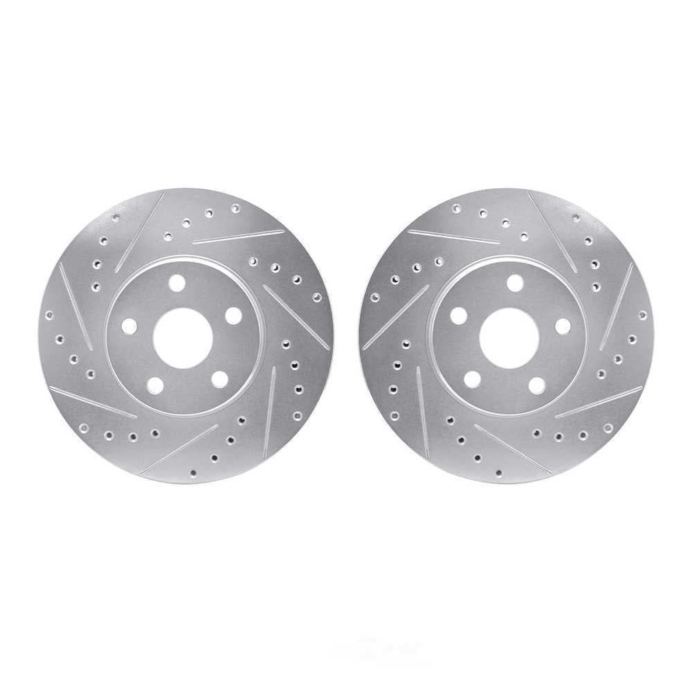 Dynamic Friction Company 7002-76006 DFC Brake Rotors - Drilled & Slotted - Silver