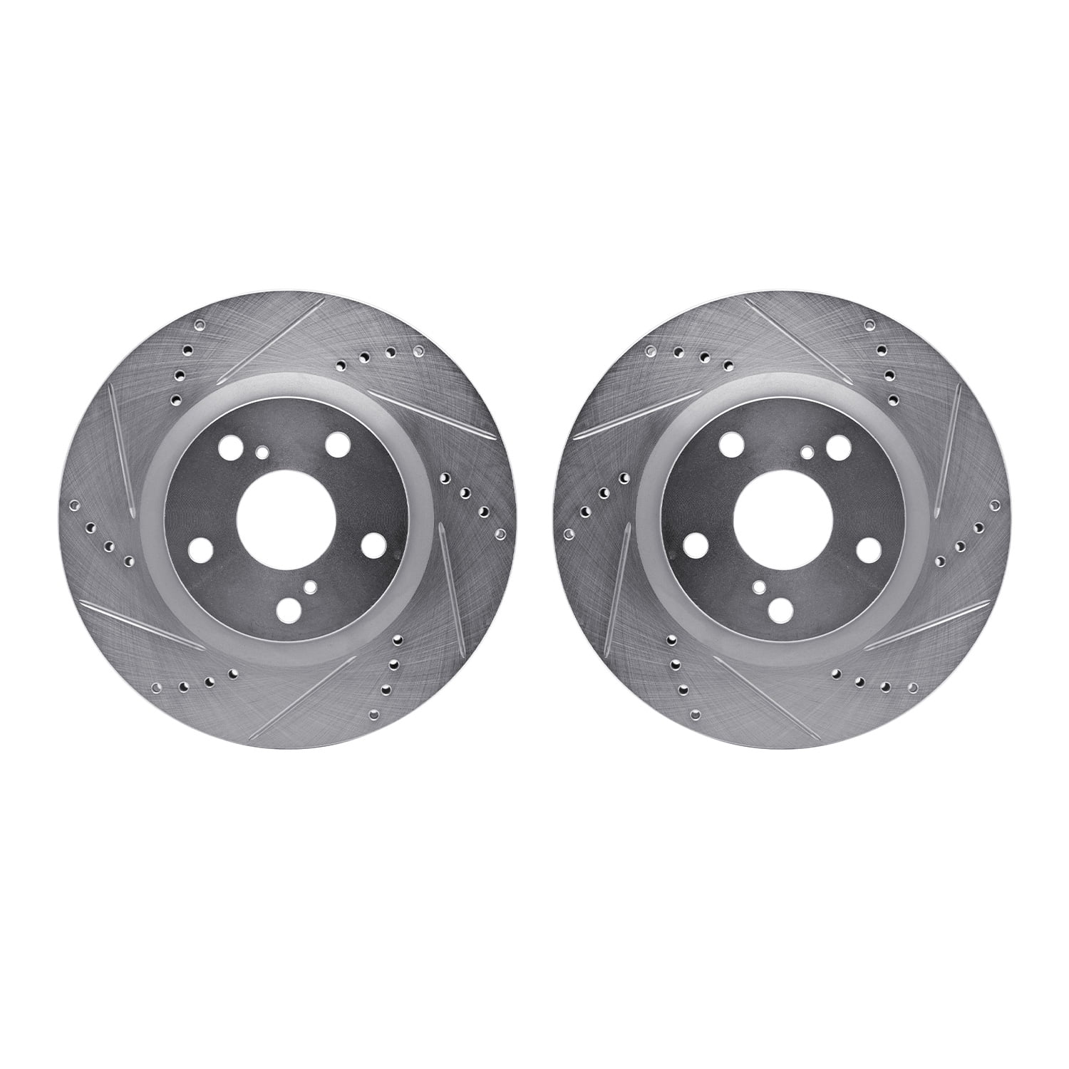 Dynamic Friction Company Front Brake Rotors-Drilled and Slotted-Silver 7002-76010