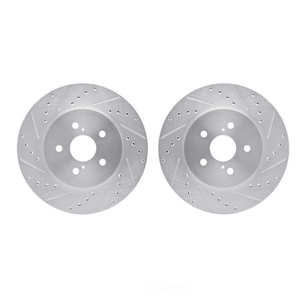 Dynamic Friction Company 7002-76020 DFC Brake Rotors - Drilled & Slotted - Silver