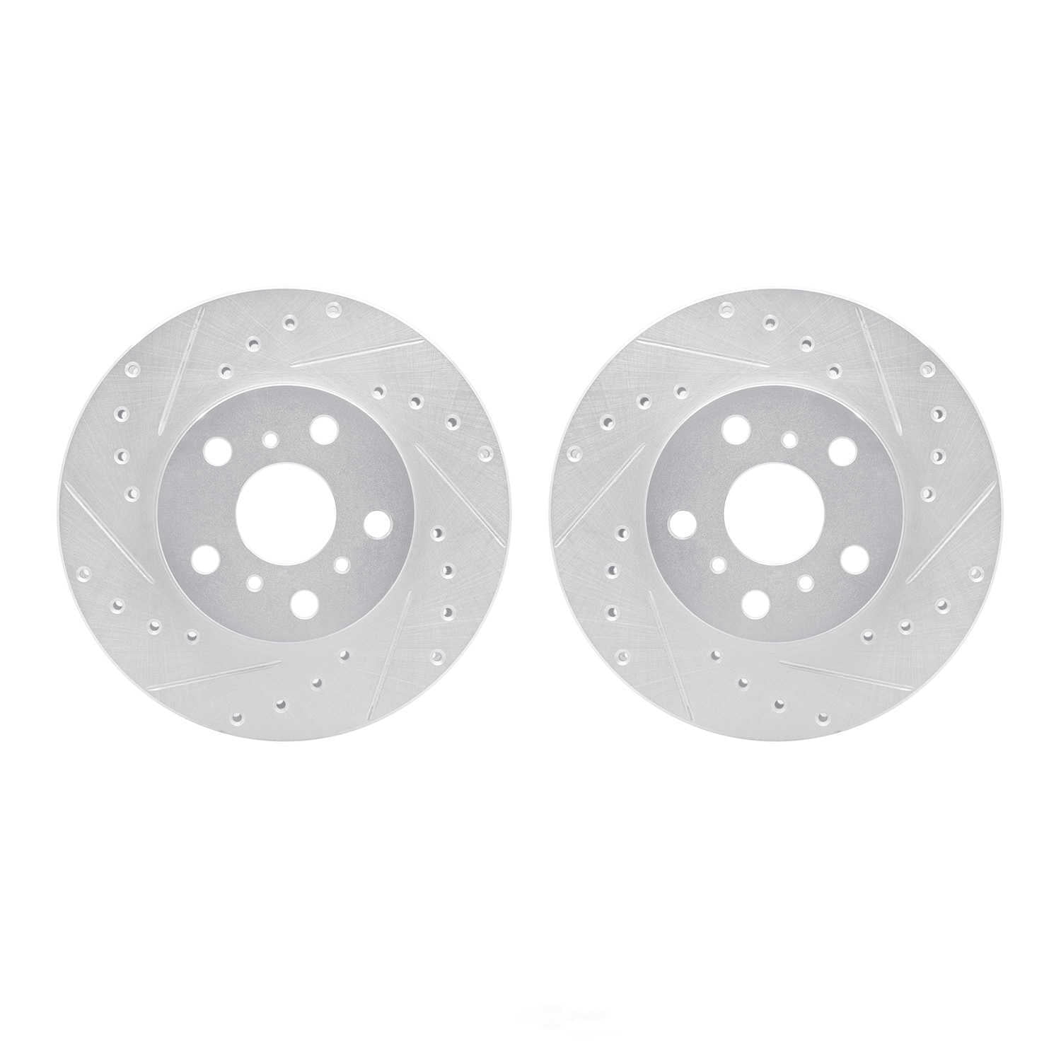 Dynamic Friction Company 7002-76040 DFC Brake Rotors - Drilled & Slotted - Silver