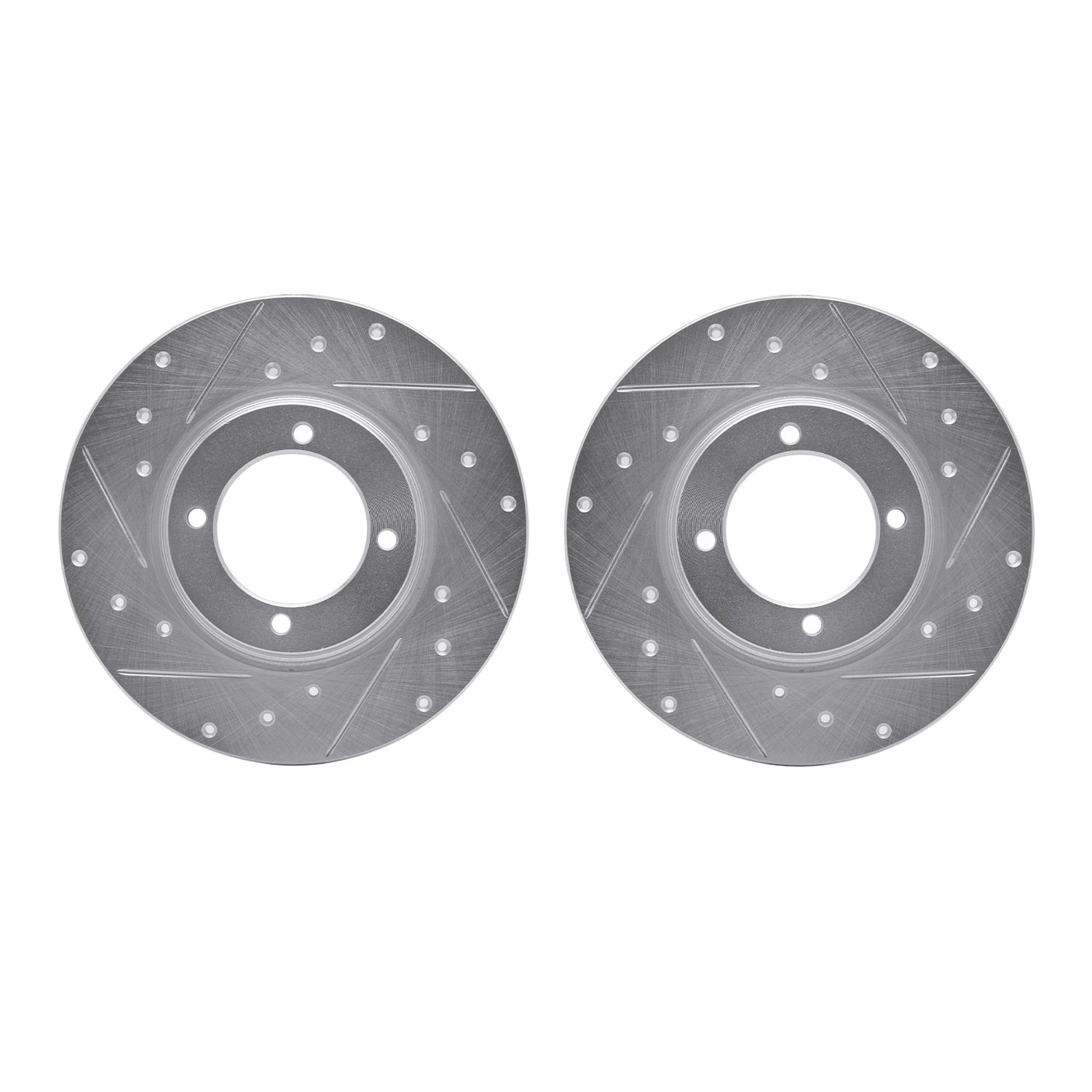 Dynamic Friction Company Front Brake Rotors-Drilled and Slotted-Silver 7002-80002