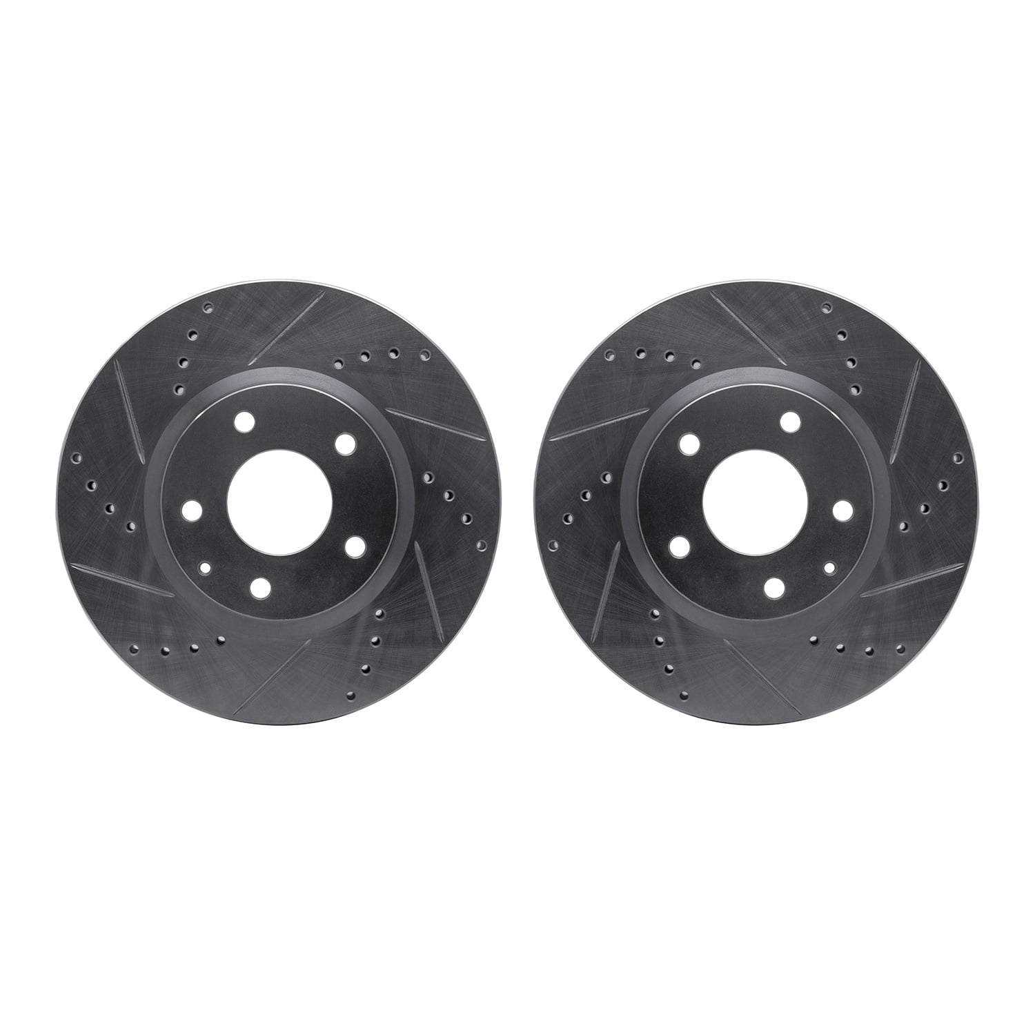 Dynamic Friction Company Front Brake Rotors-Drilled and Slotted-Silver 7002-80015