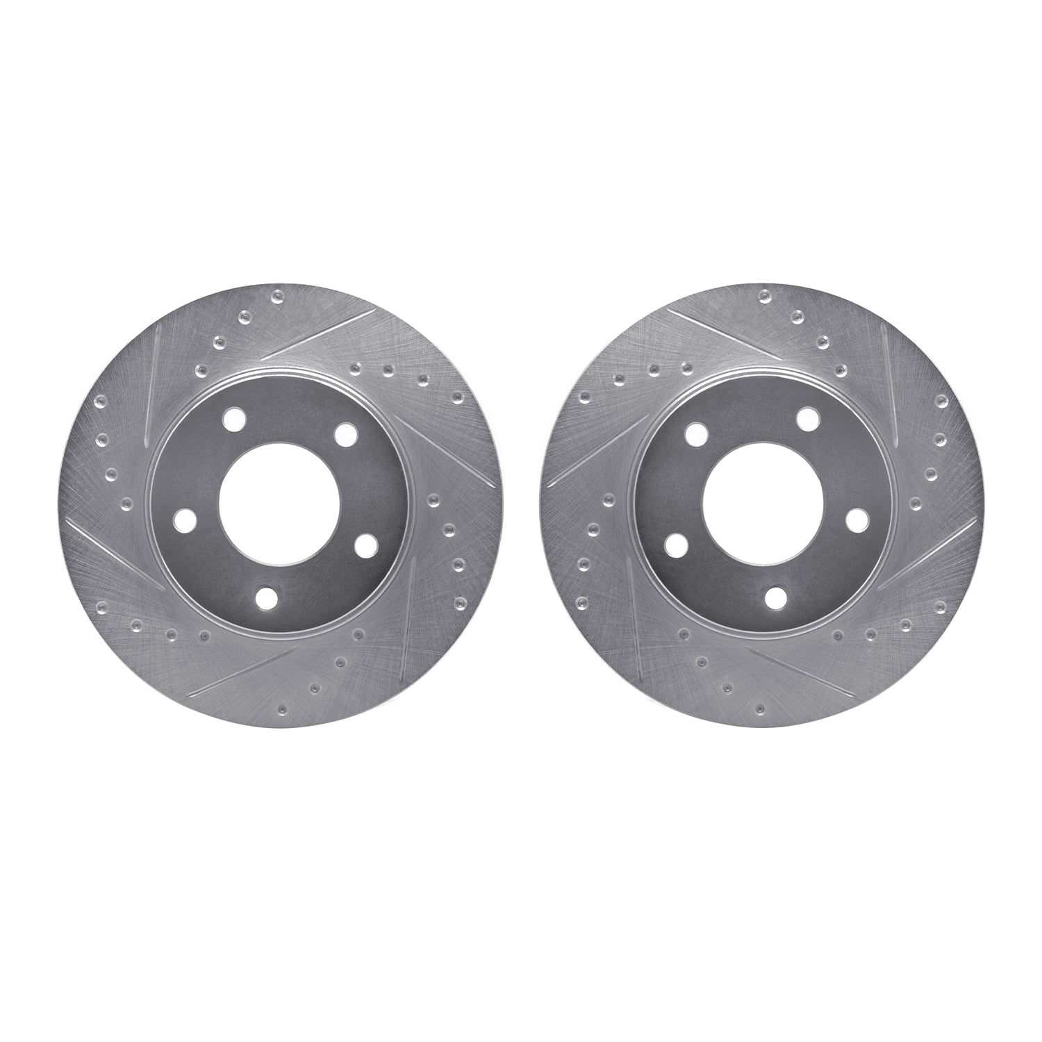 Dynamic Friction Company Front Brake Rotors-Drilled and Slotted-Silver 7002-80021