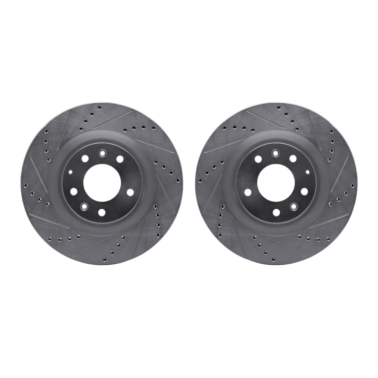 Dynamic Friction Company Front Brake Rotors-Drilled and Slotted-Silver 7002-80029