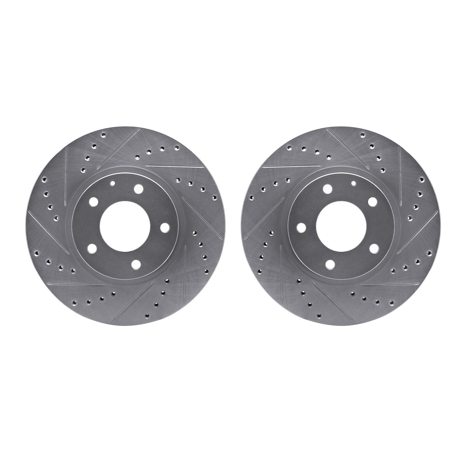 Dynamic Friction Company Front Brake Rotors-Drilled and Slotted-Silver 7002-80037