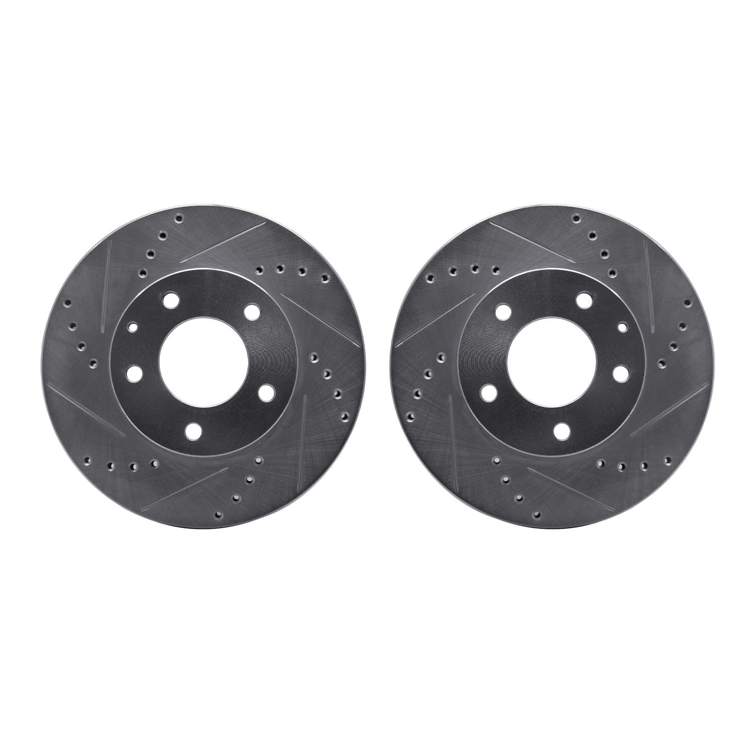 Dynamic Friction Company Front Brake Rotors-Drilled and Slotted-Silver 7002-80039