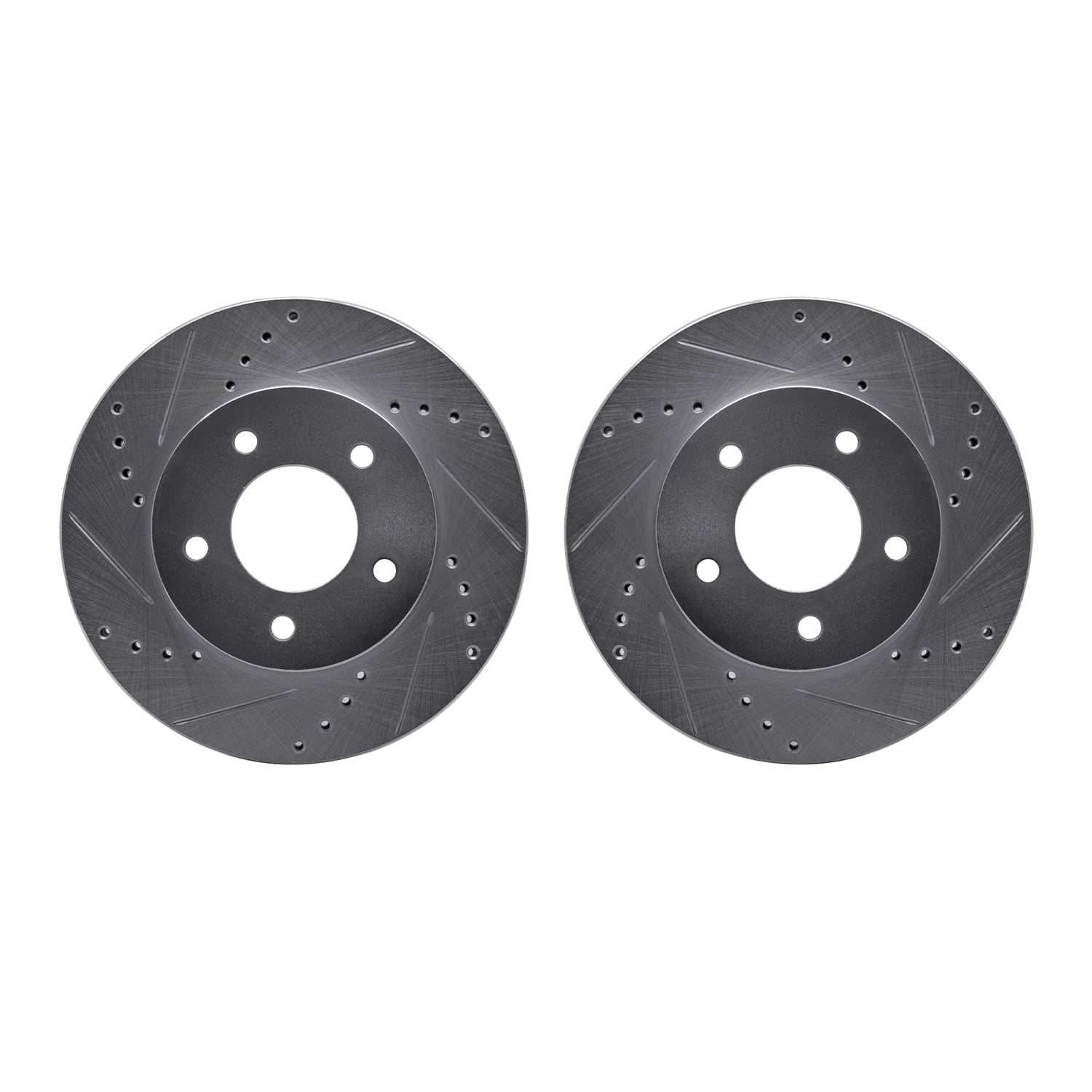 Dynamic Friction Company Front Brake Rotors-Drilled and Slotted-Silver 7002-80041