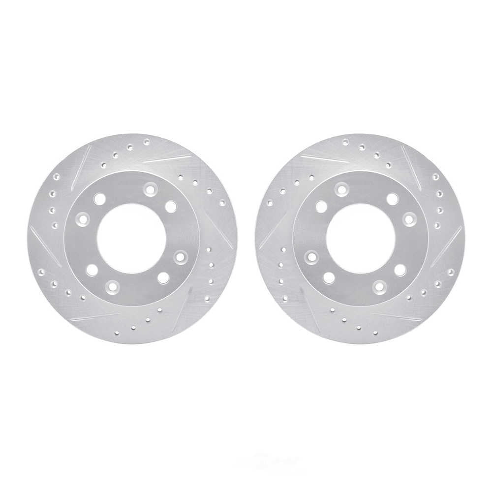 Dynamic Friction Company 7002-80047 DFC Brake Rotors - Drilled & Slotted - Silver