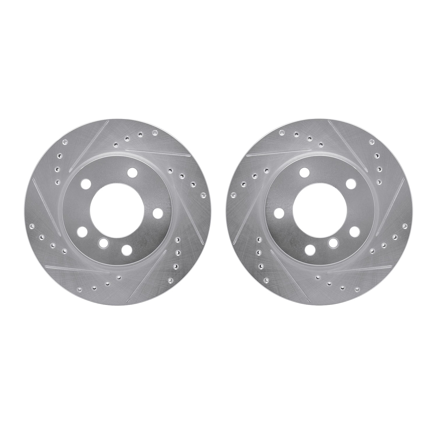 Dynamic Friction Company Front Brake Rotors-Drilled and Slotted-Silver 7002-92002