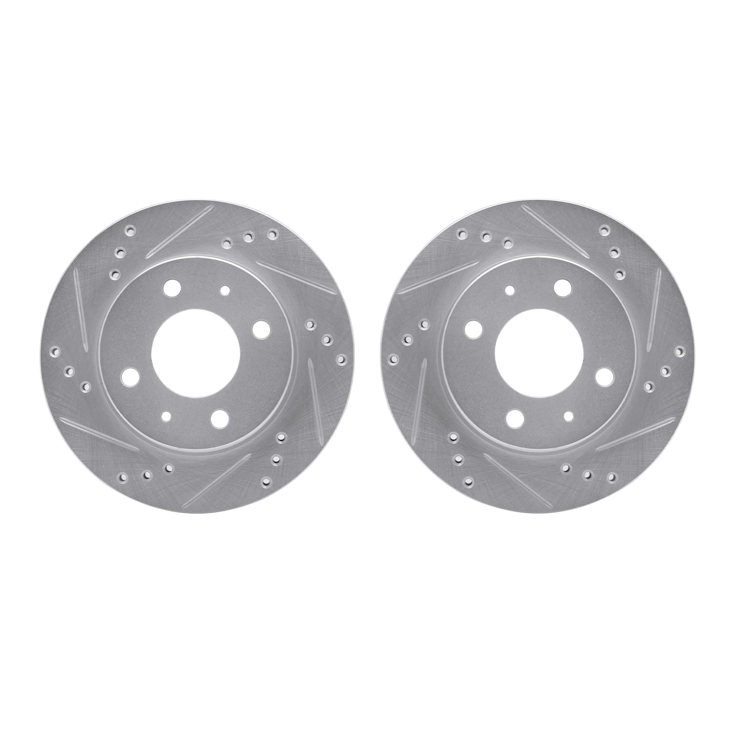 Dynamic Friction Company Front Brake Rotors-Drilled and Slotted-Silver 7002-92017