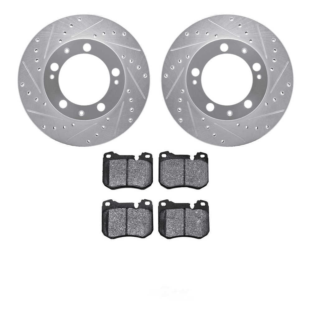 Dynamic Friction Company 7502-02066 DFC Rotors-Drilled and Slotted-Silver with 5000 Advanced Brake