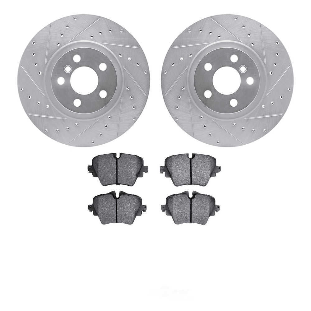 Dynamic Friction Company 7502-31148 DFC Rotors-Drilled and Slotted-Silver with 5000 Advanced Brake
