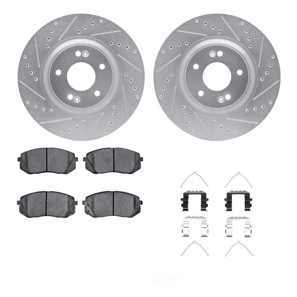 Dynamic Friction Company 7512-03003 DFC Rotors-Drilled and Slotted-Silver with 5000 Advanced Brake