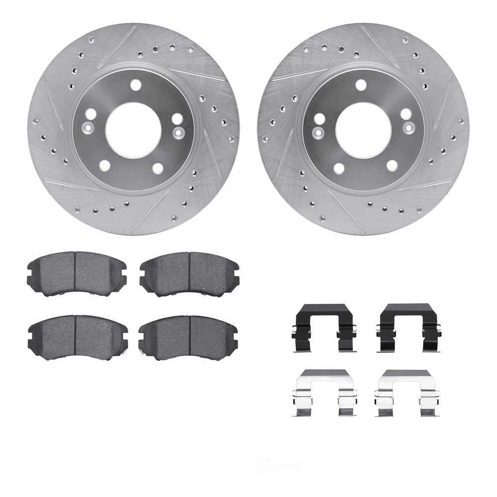 DFC 5000 Euro Ceramic Brake Pads and Hardware Kit - Archived 7512-03057 DFC Rotors-Drilled and
