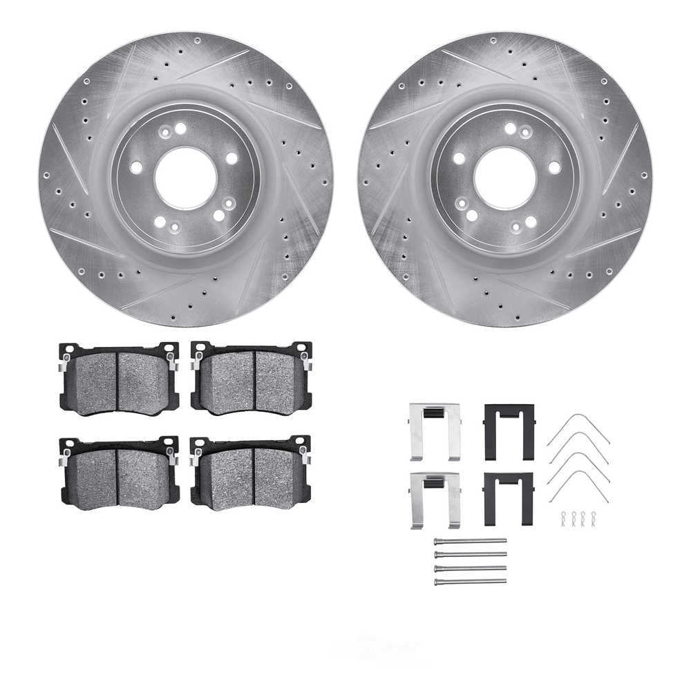 Dynamic Friction Company 7512-03107 DFC Rotors-Drilled and Slotted-Silver with 5000 Advanced Brake