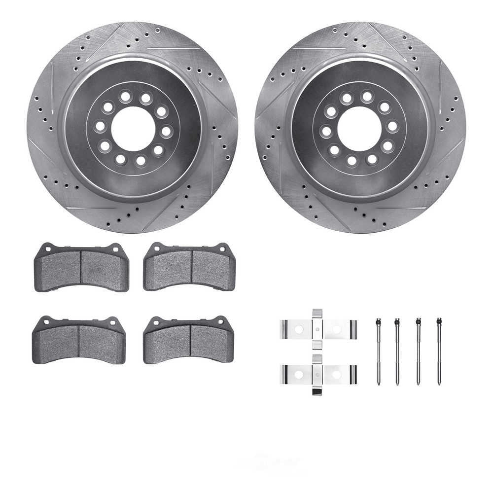 Dynamic Friction Company 7512-20009 DFC Rotors-Drilled and Slotted-Silver with 5000 Advanced Brake