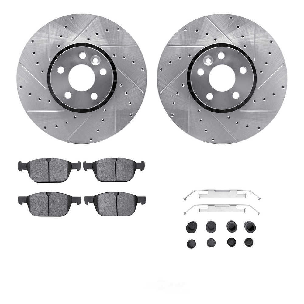 Dynamic Friction Company 7512-27070 DFC Rotors-Drilled and Slotted-Silver with 5000 Advanced Brake