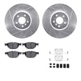 thumbnail image 1 of Dynamic Friction Company Front Brake Rotors-Drilled and Slotted-Silver with 5000 Advanced Brake Pads includes Hardware 7512-31098, 1 of 3