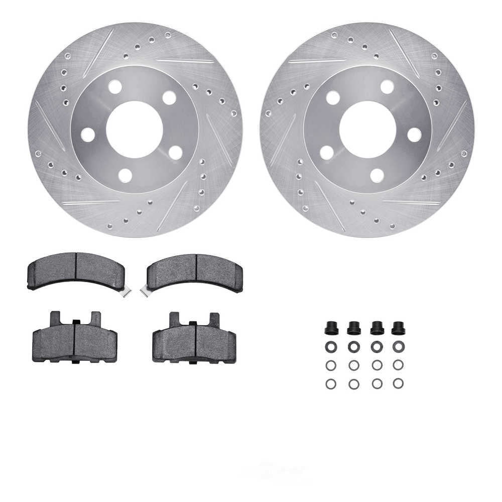 Dynamic Friction Company 7512-47155 DFC Rotors-Drilled and Slotted-Silver with 5000 Advanced Brake