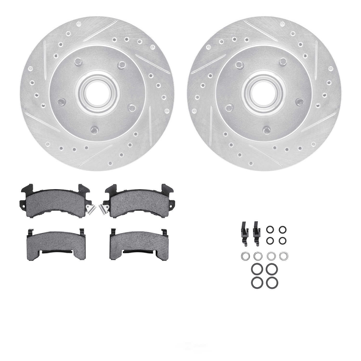 Dynamic Friction Company 7512-48004 DFC Rotors-Drilled and Slotted-Silver with 5000 Advanced Brake