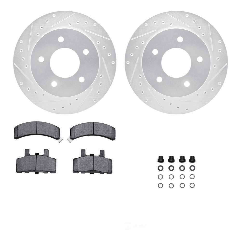Dynamic Friction Company 7512-48005 DFC Rotors-Drilled and Slotted-Silver with 5000 Advanced Brake