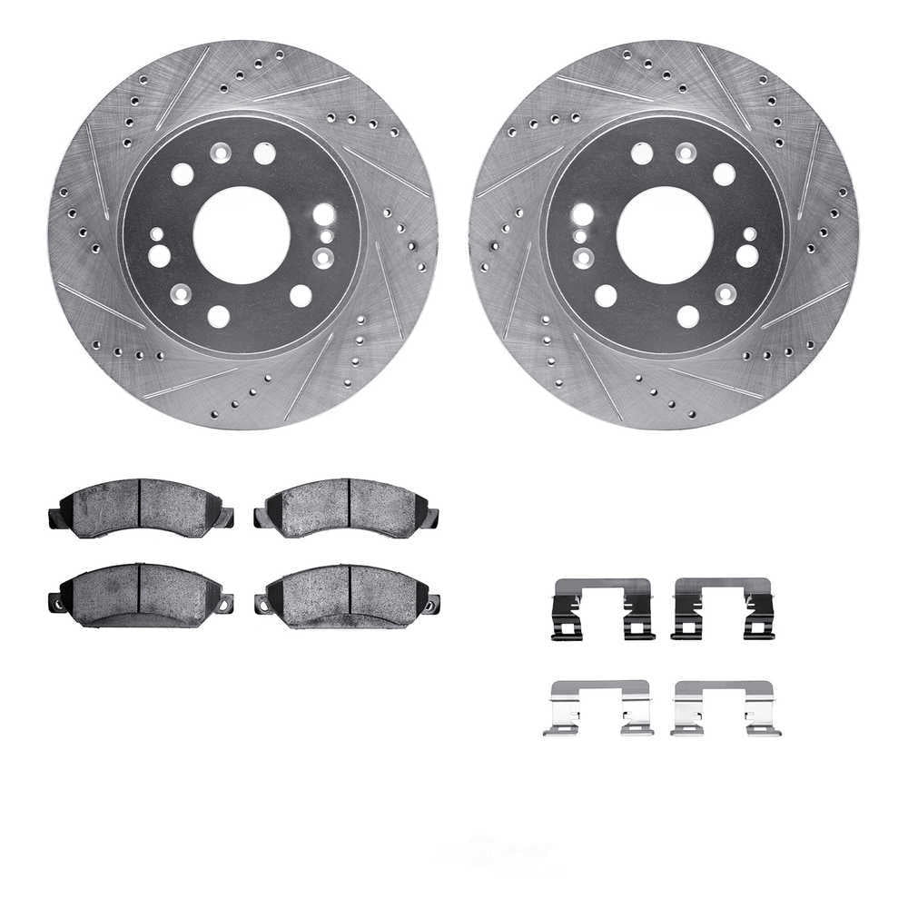 Dynamic Friction Company 7512-48057 DFC Rotors-Drilled and Slotted-Silver with 5000 Advanced Brake