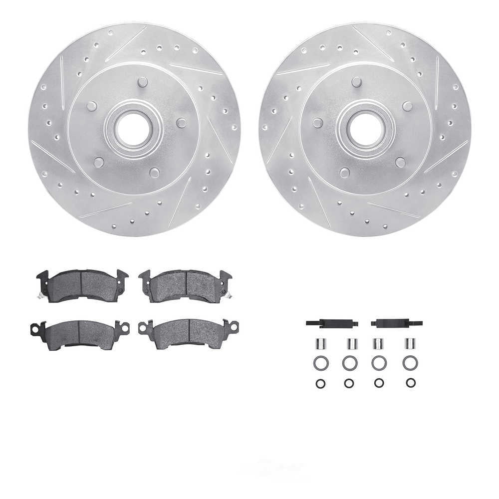 Dynamic Friction Company 7512-51003 DFC Rotors-Drilled and Slotted-Silver with 5000 Advanced Brake