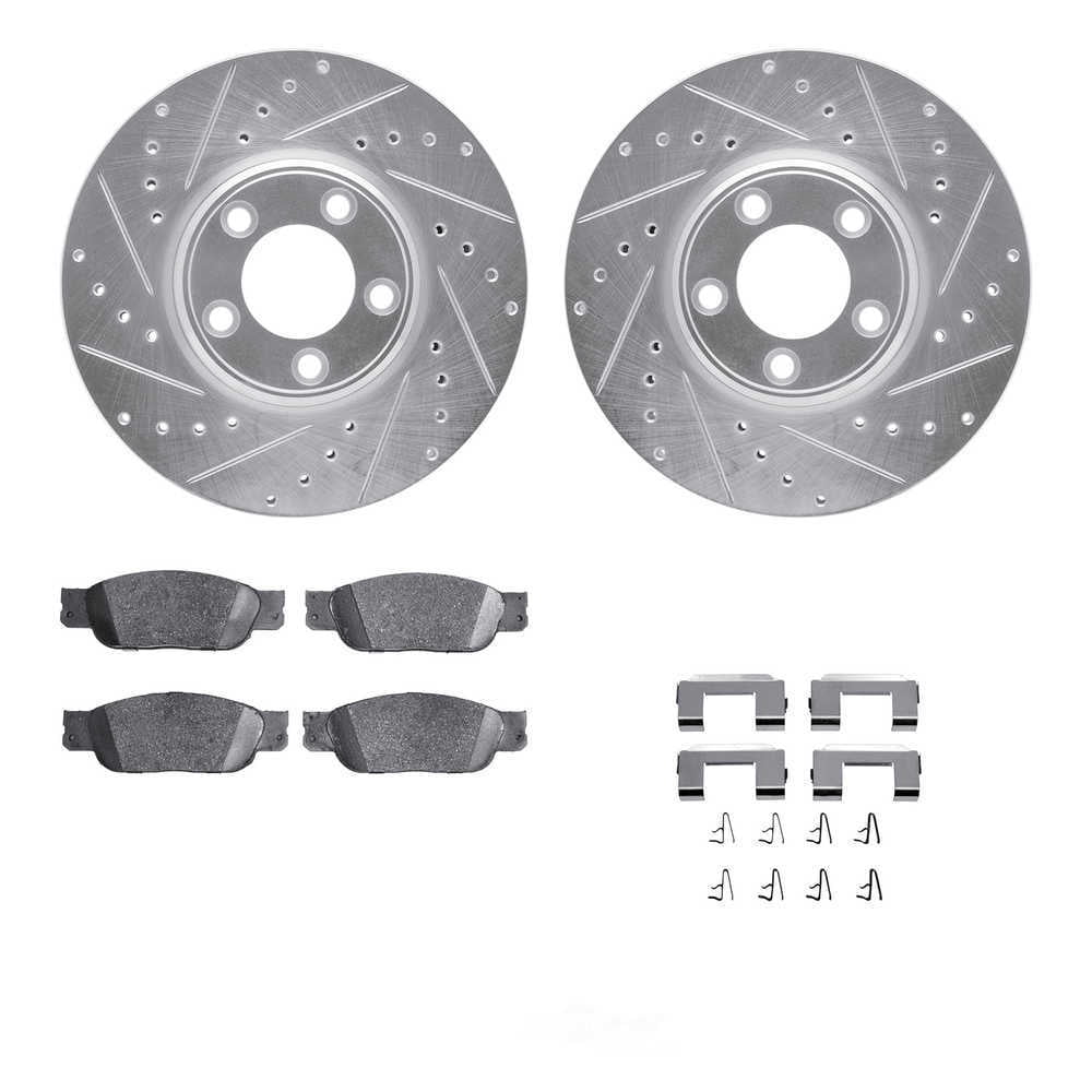Dynamic Friction Company 7512-54015 DFC Rotors-Drilled and Slotted-Silver with 5000 Advanced Brake