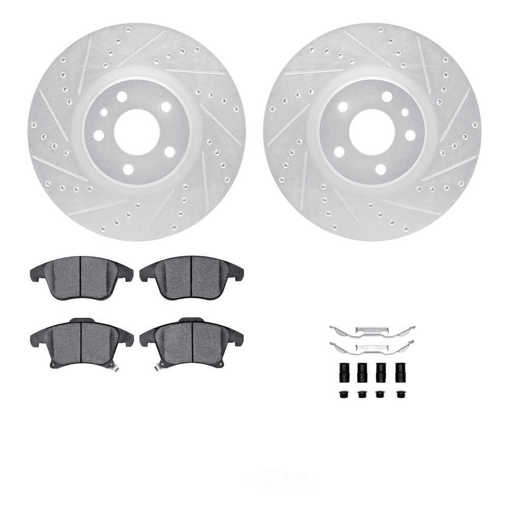 Dynamic Friction Company 7512-54079 DFC Rotors-Drilled and Slotted-Silver with 5000 Advanced Brake
